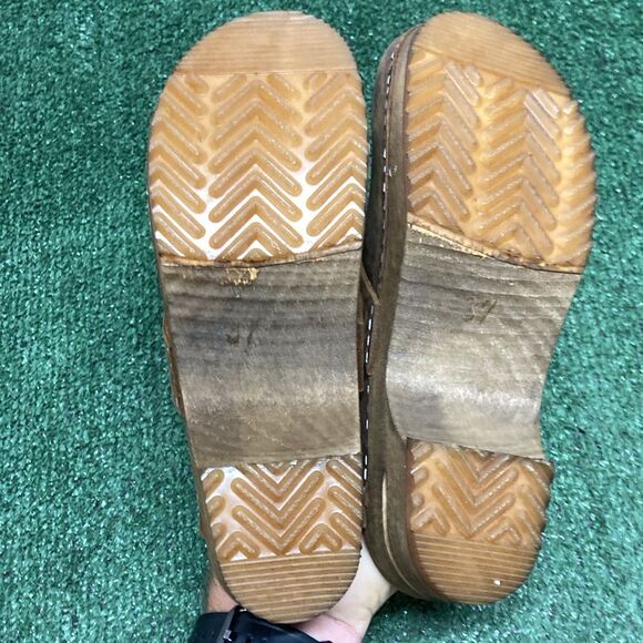 Sanita Brown Leather Mules with Buckle - Picture 4 of 8